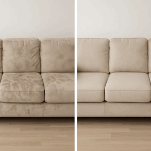 clean sofa in cozy living room