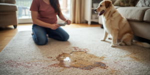 Pet stains on a carpet