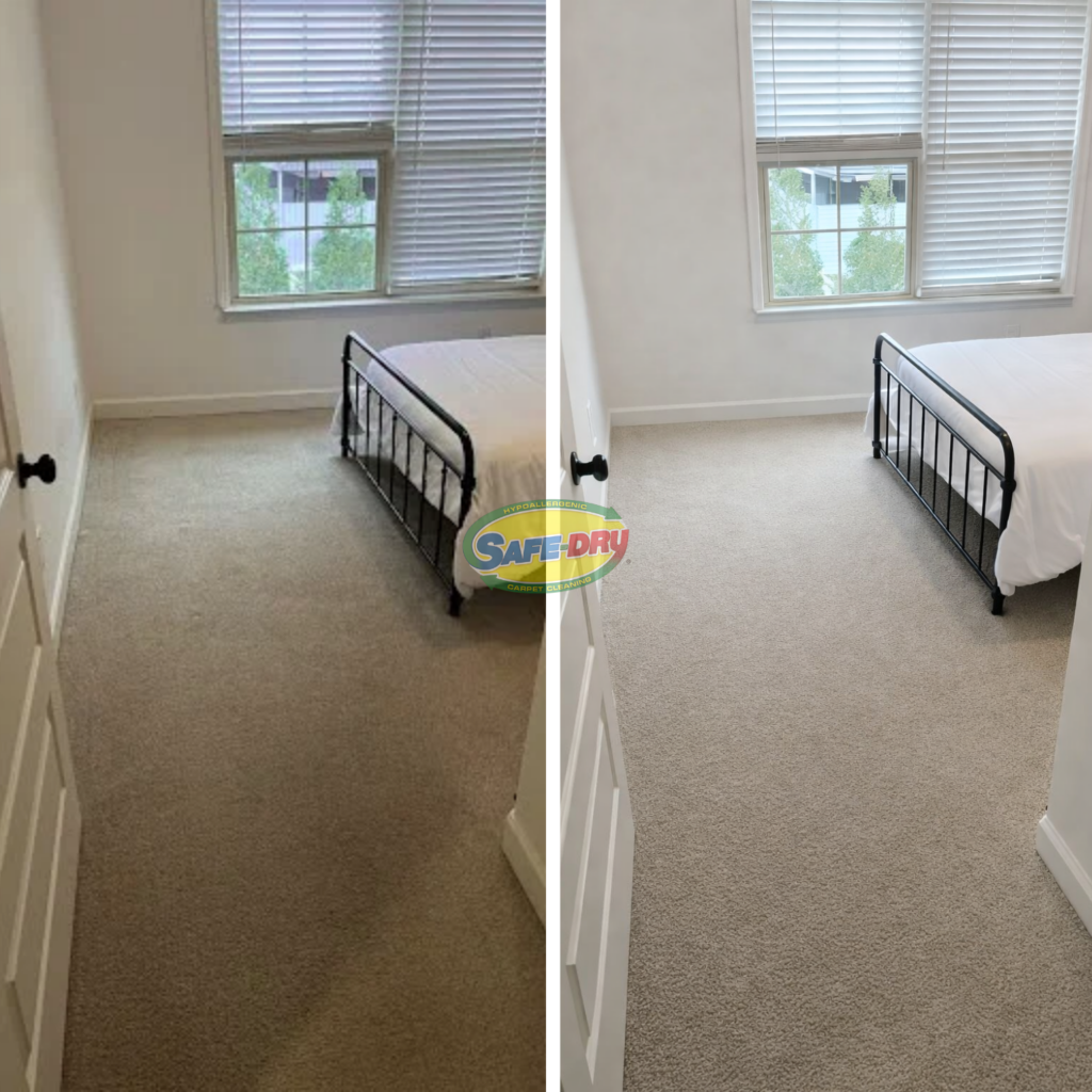 before and after carpet cleaning